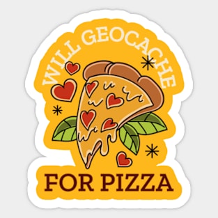 Will Geocache for Pizza Sticker